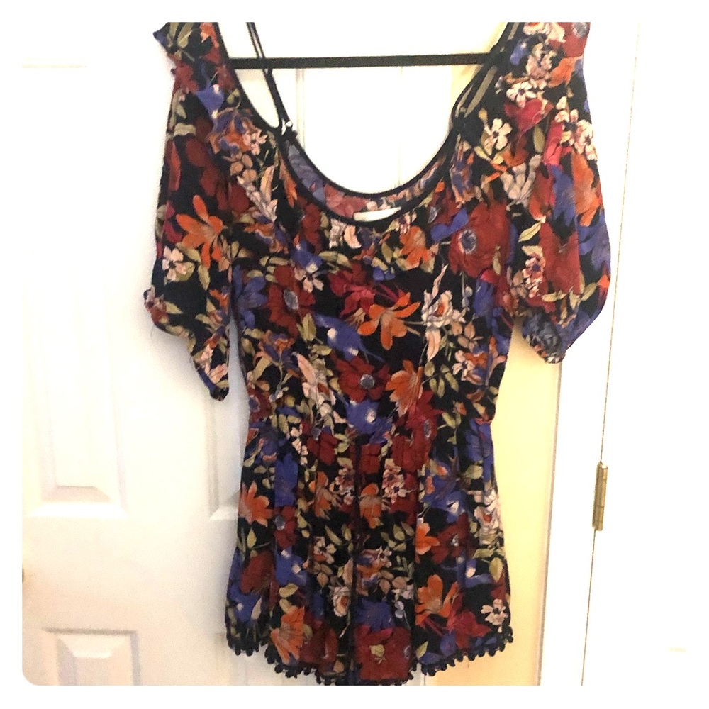 SALE Band Of Gypsies Floral off shoulder romper